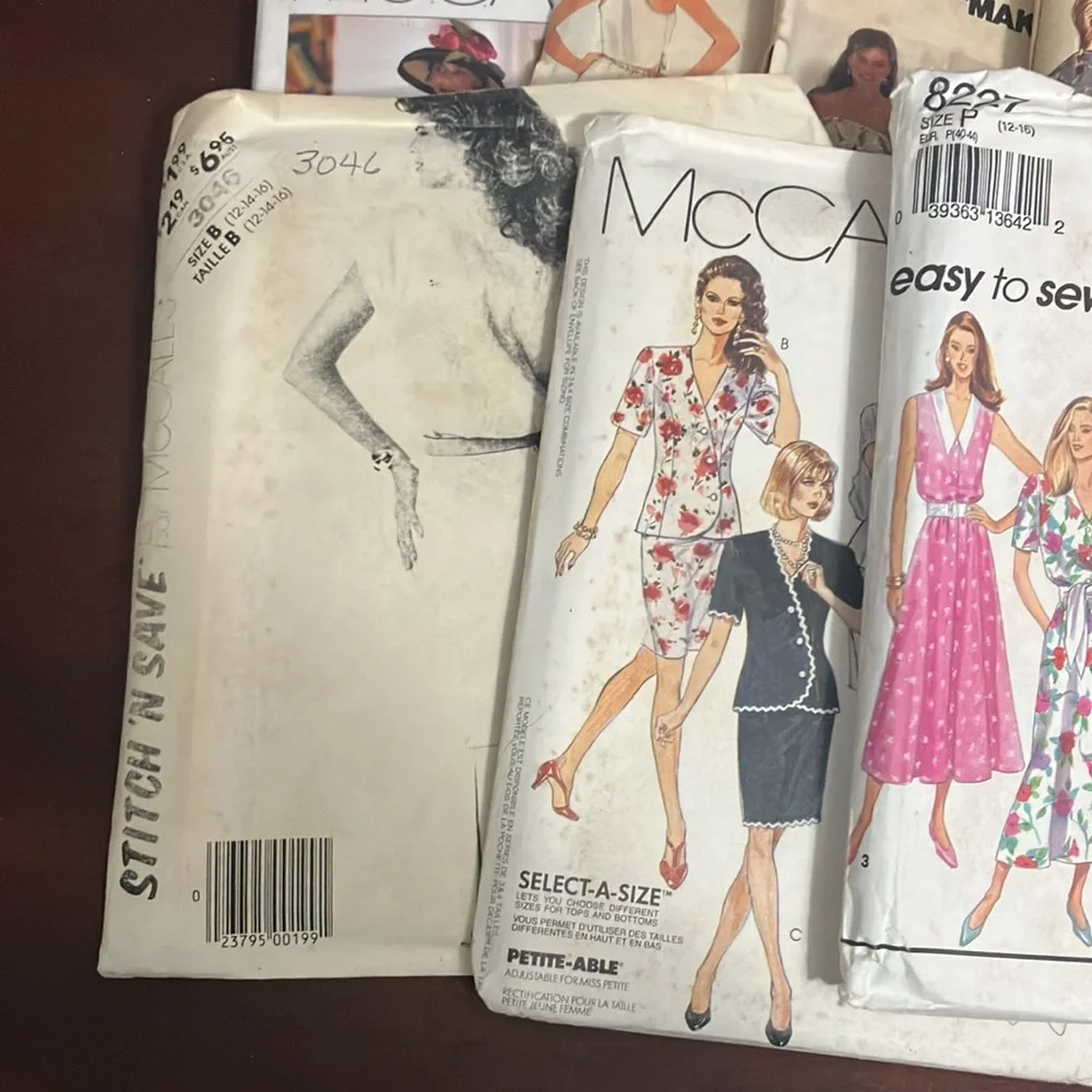 Lot of 14 Vintage Women's Sewing Patterns 1980s 90s unsearched